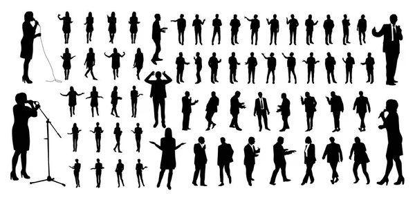 Silhouettes Personnes Parlantes Illustration Vectorielle — Image vectorielle