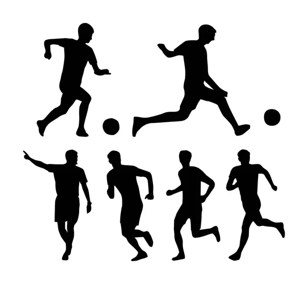 Soccer Silhouettes set — Stock Vector