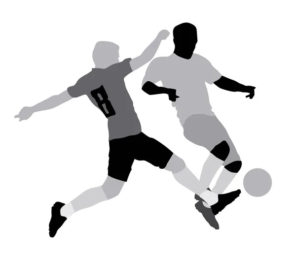 Juego de siluetas de fútbol — Archivo Imágenes Vectoriales