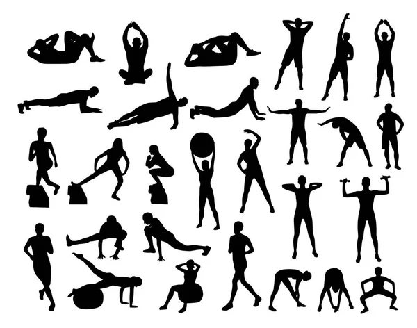 Hombre silueta fitness — Vector de stock