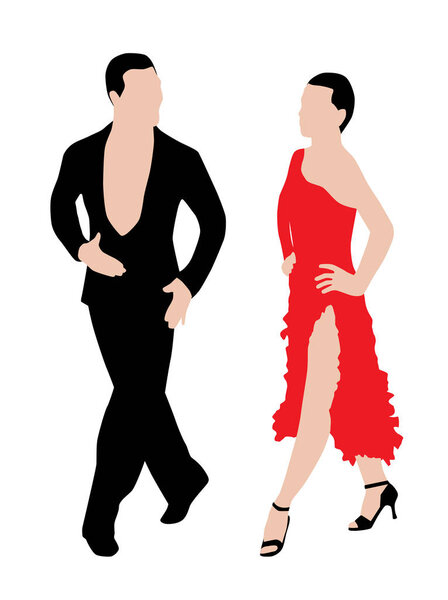 Dance couple silhouettes