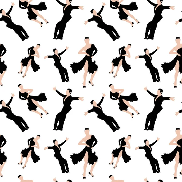 Danse couple silhouettes — Image vectorielle