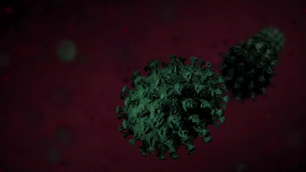 Covid Coronavírus Dentro Corpo Humano Chave Escura — Vídeo de Stock