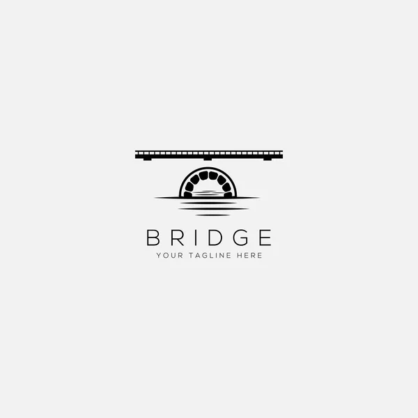 Abstrait pont logo vintage bâtiment rivière logo — Image vectorielle