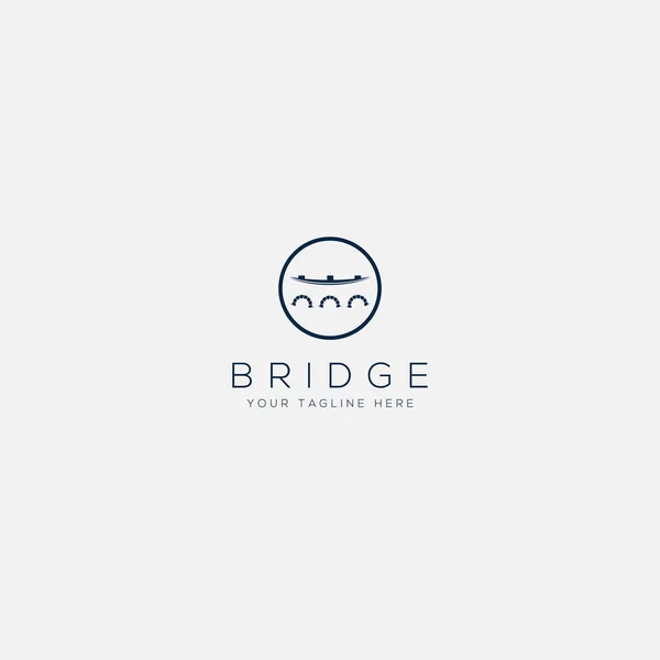 Simple constructions bridge logo modern black — Stock Vector