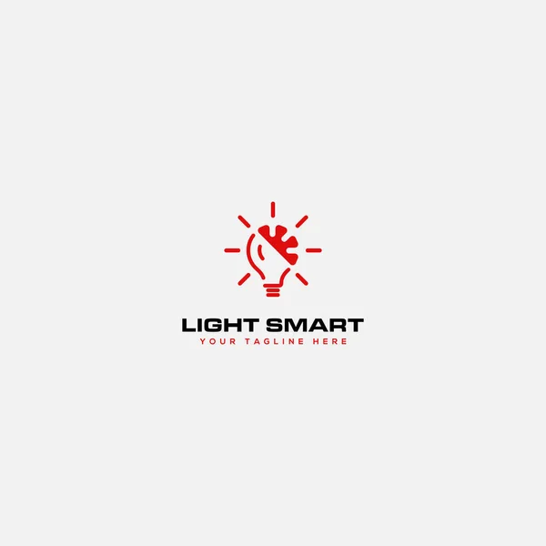 Smart lighting lamp logo — Stock Vector