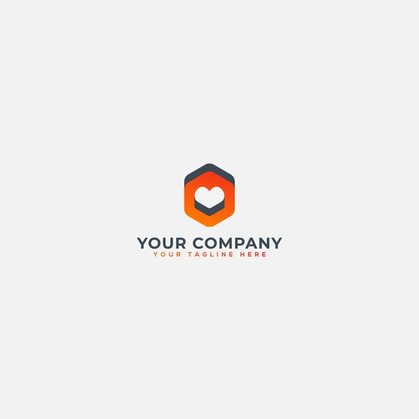 Datowanie logo serca komunikacji projektowej — Wektor stockowy