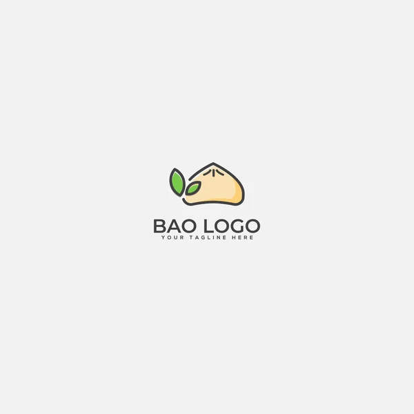 Logotipo natural bao, comida china, bao, restaurante chino — Vector de stock