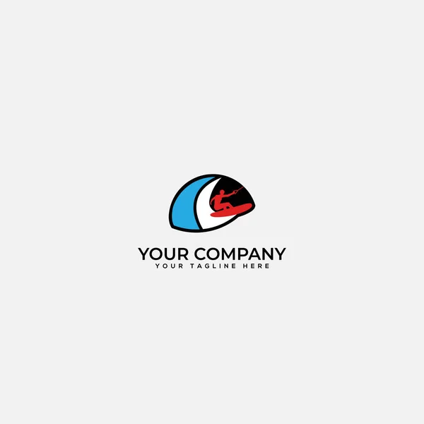 Projektowanie logo surfingu, surfing, surfing wodny, logo fali abstrakcyjnej — Wektor stockowy