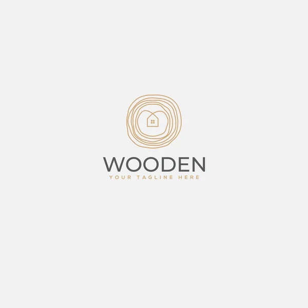 Minimalist ahşap ev logosu, ev ve ahşap logo