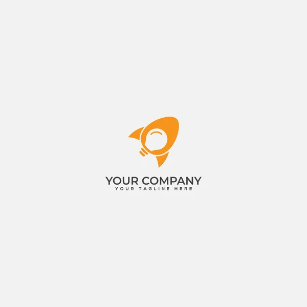 Ei raket logo, ei raket en lamp logo, raket bol logo — Stockvector