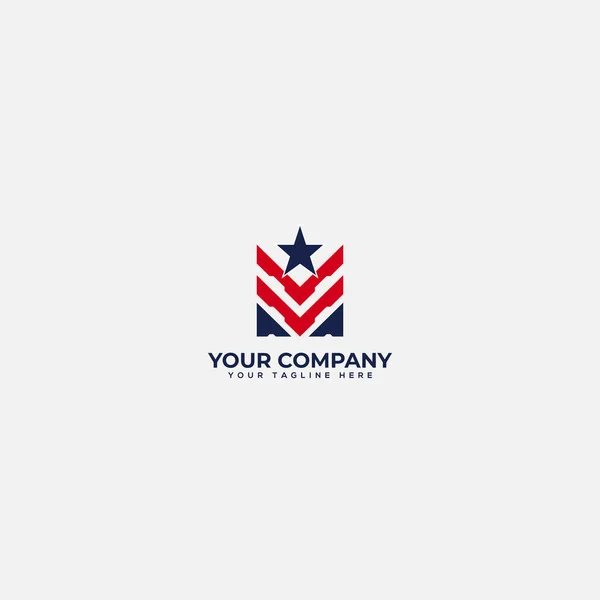 抽象的なアメリカ軍と退役軍人のロゴ — ストックベクタ