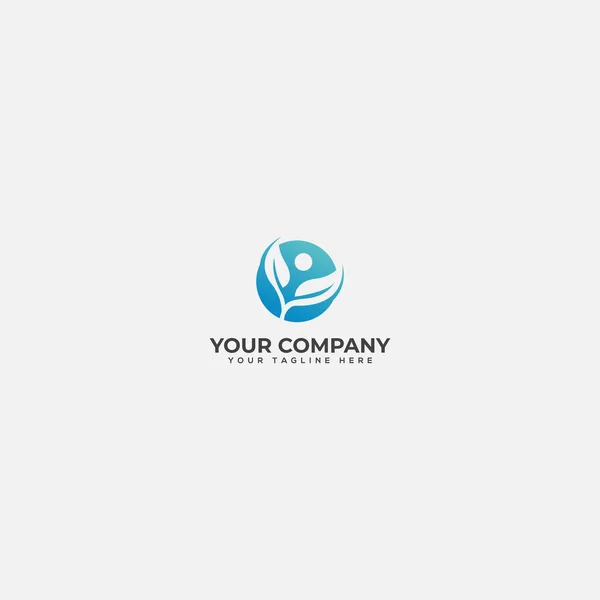 People nature logo designs, leaf and human, plant people logo — Stock vektor