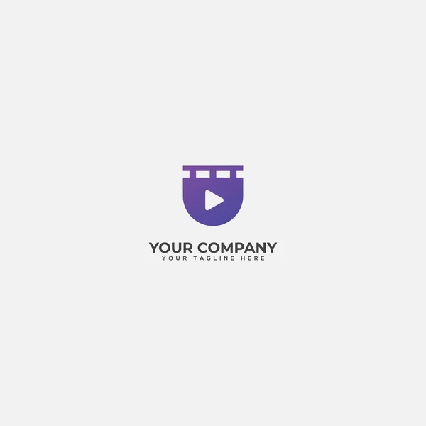 Playing video logo, pocket video logo, pocket media production logo — Stok Vektör