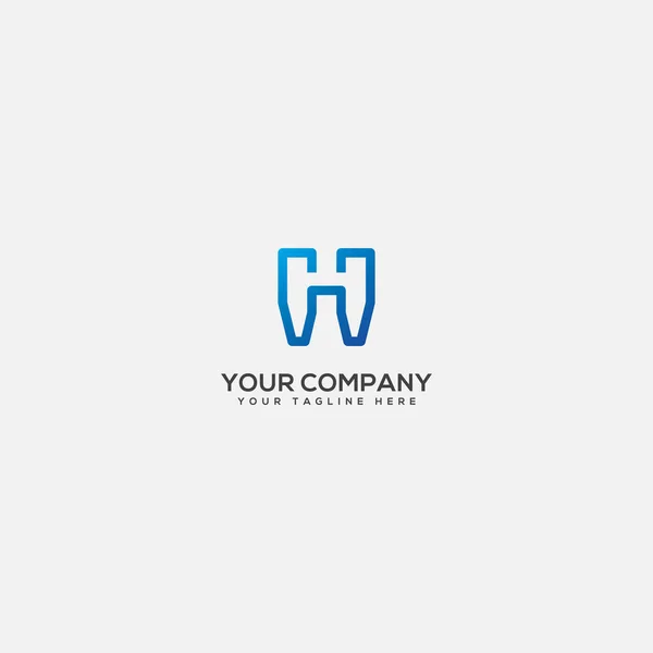 Logotipo de la ciudad y dental, H y logotipo dental, letra H y dental — Archivo Imágenes Vectoriales