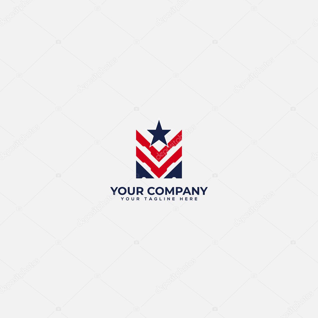 Abstract american military and veteran military logo