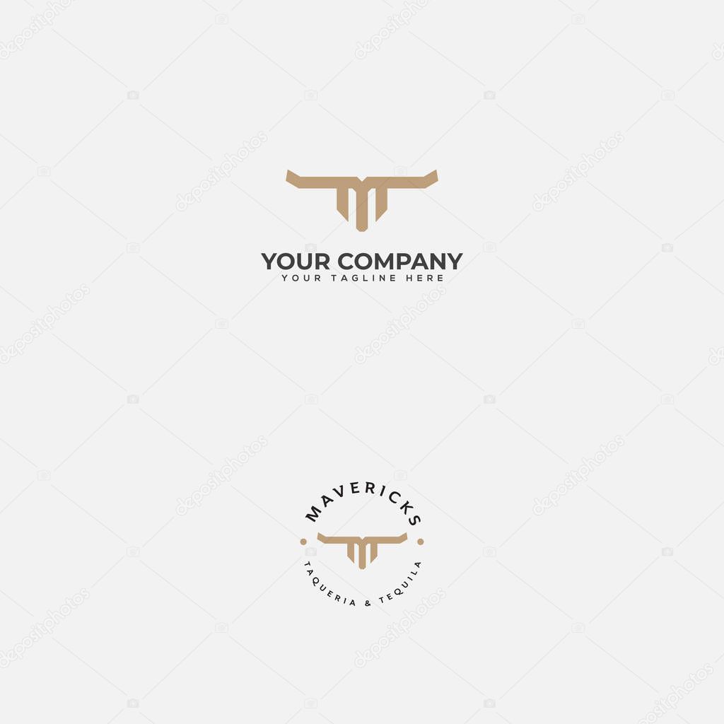 Letter TM logo, Bull logo,head bull logo, monogram TM logo