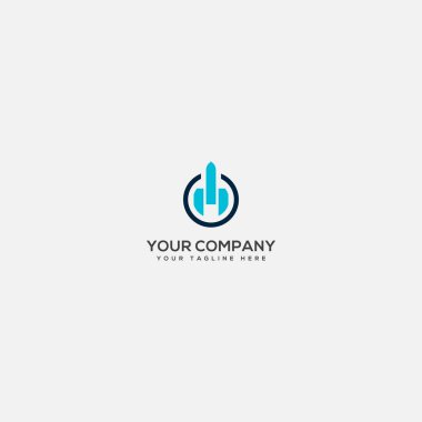 Basit roket logosu. İlk harfi M modern logo.