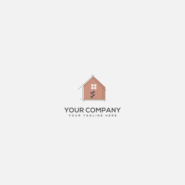 Minimalism and home logo, natural and minimalist home logo — 스톡 벡터