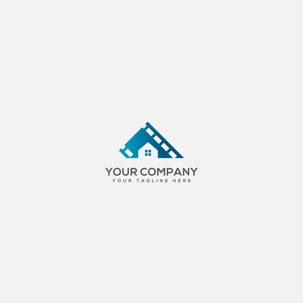 Logo studio rumah dan video, logo video dan rumah sederhana - Stok Vektor