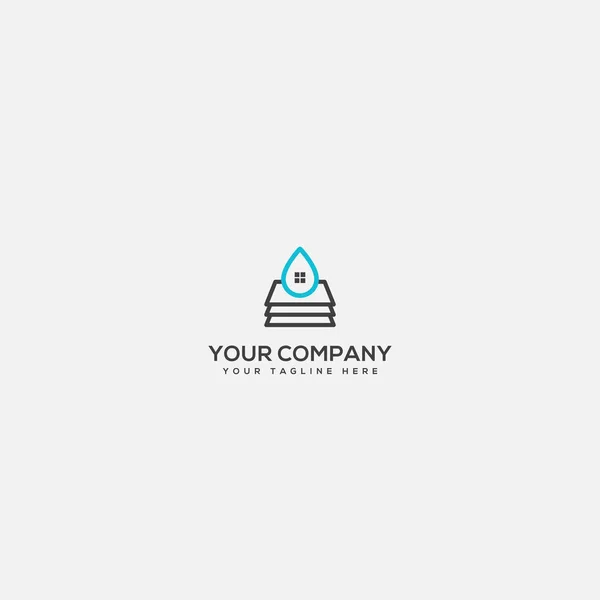 Water and real estate, water and paper sheet logo, home and water logo — Stock Vector