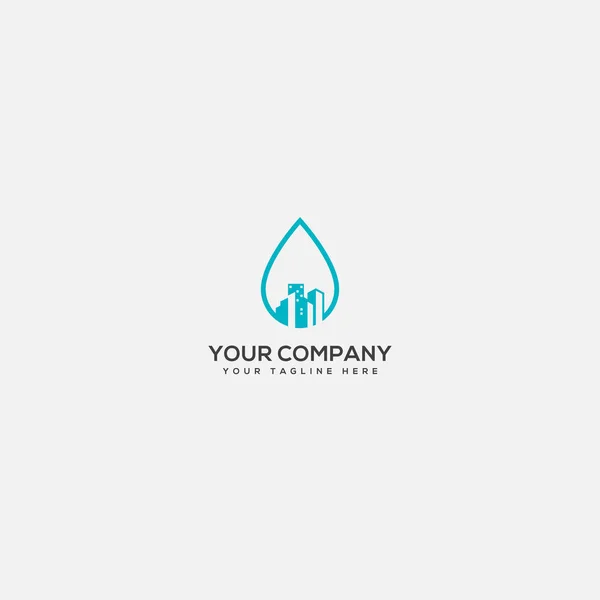 Realitní, vodní a domácí logo, byt a vodní logo — Stockový vektor