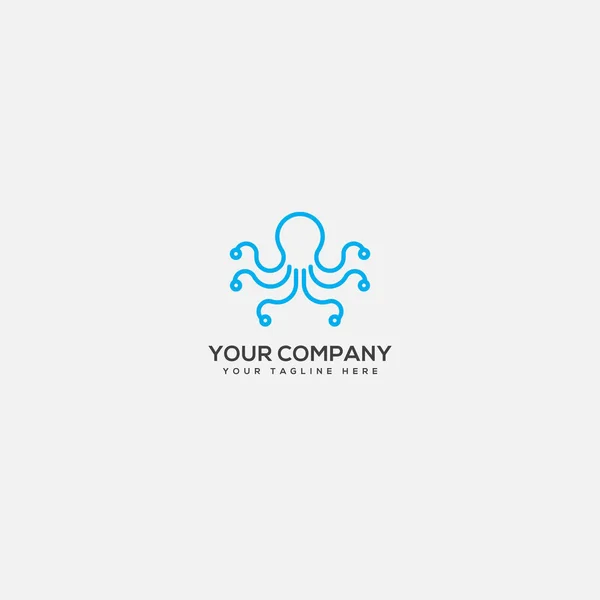 Logo tentacule, logo de personnage, logo de mascotte de poulpe, logo d'art linéaire — Image vectorielle