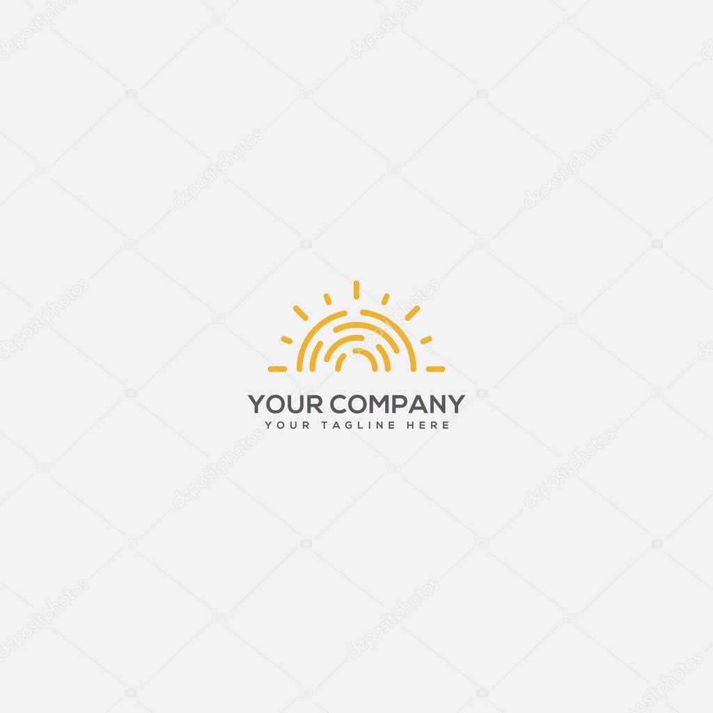 Sunblock logo, sun and fire logo, skin protect logo, sun line art