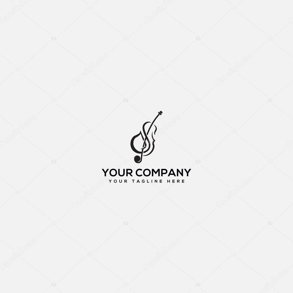 Biola instrument logo, jazz logo, violin logo design, letter S and Violin