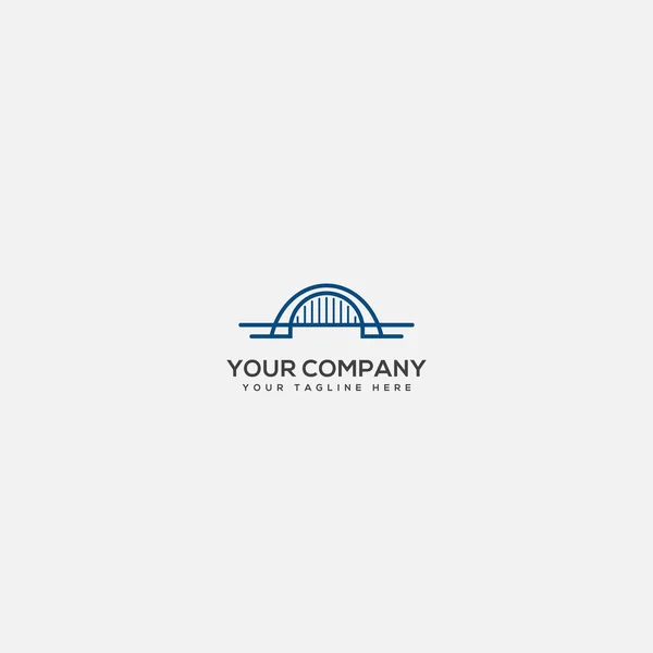 Logotipo del arte de la línea del puente simple, logotipo moderno del puente — Vector de stock