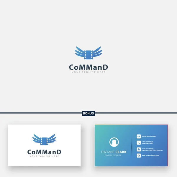 Command Video Multimedia Logo — Stock Vector