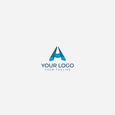 3d harfleri basit bir logo üçgeni