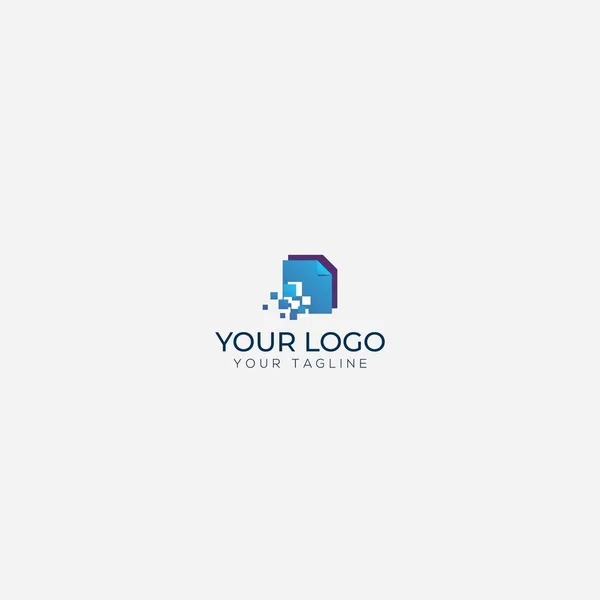 Projeto Digital Logotipo Scanner Documentos Moderno — Vetor de Stock