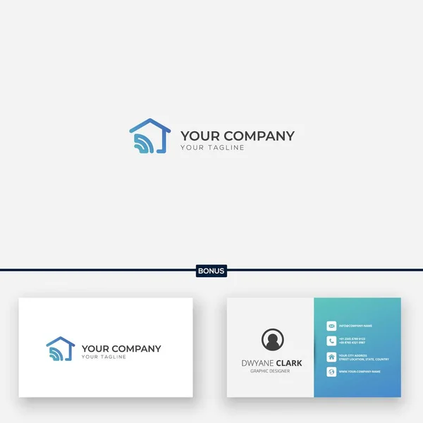 Carta Simples Logotipo Casa — Vetor de Stock