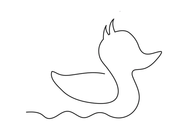 Dessin Ligne Continue Unique Adorable Canard Blanc Pour Identité Logo — Image vectorielle