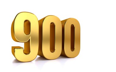 Beyaz arkaplanda 900 numara ve metin için sağ tarafta kopyalama alanı