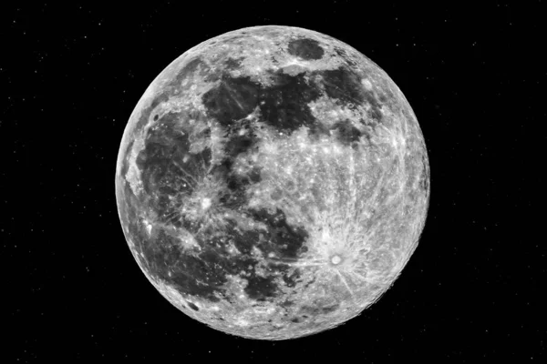 Photo Montre Super Lune Pleine Lune Avec Des Étoiles Dessus — Photo