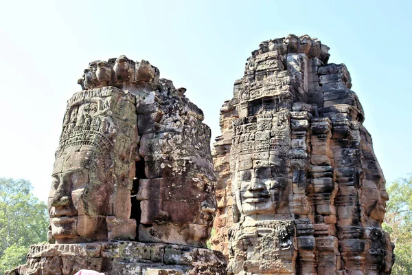 Άποψη Των Ναών Και Των Αρχαίων Κτιρίων Στην Καμπότζη Που — Φωτογραφία Αρχείου
