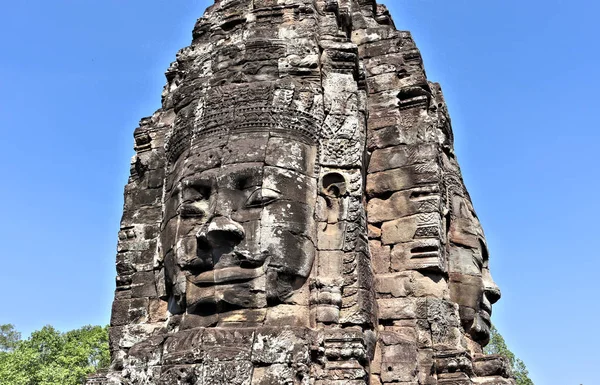 Pandangan Kuil Dan Bangunan Kuno Kamboja Dikelilingi Oleh Hutan Hujan — Stok Foto
