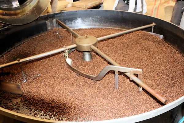 Kolumbianischer Kaffee Kaffeebohnen Röstmaschine Kaffeeproduktion — Stockfoto