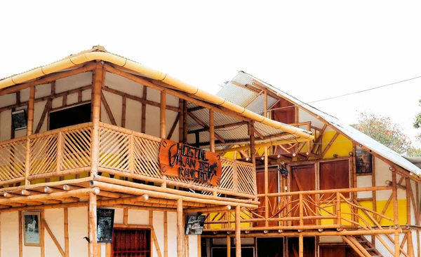 Ecologia Haus Aus Bambus Schilf Und Holz Den Bergen Kolumbiens — Stockfoto