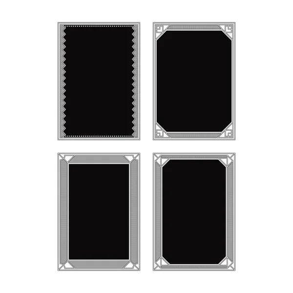 Fekete-fehér Absztrakt Keret Design Gyűjtemények — Stock Vector