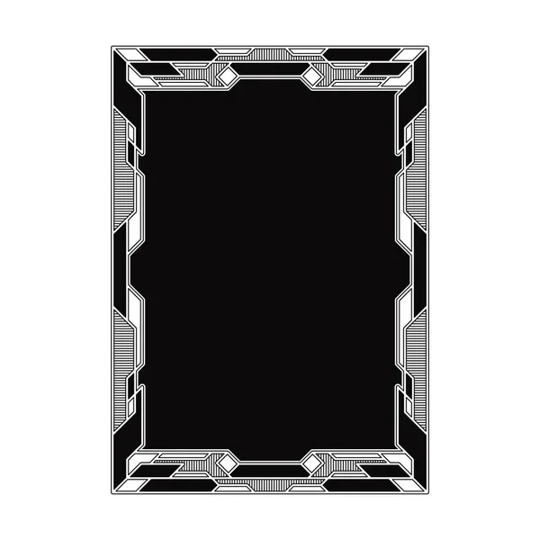 Czarno-biały Abstrakcyjny projekt ramy — Wektor stockowy