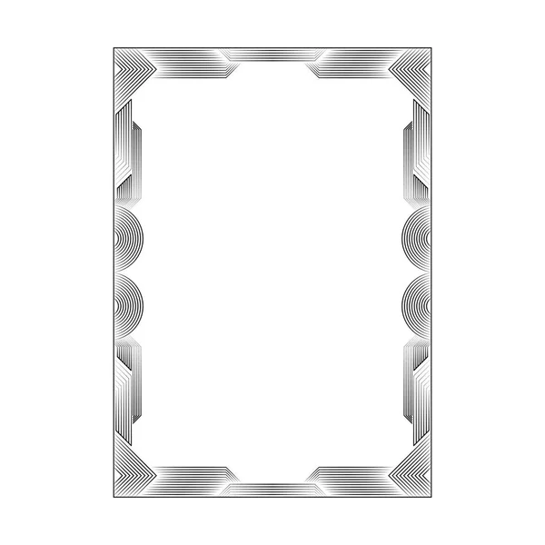 Schwarz-weiße abstrakte Rahmengestaltung — Stockvektor