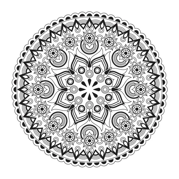 Svart och vit abstrakt islamisk mandala konst — Stock vektor