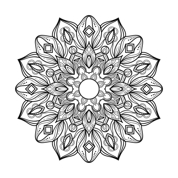 ABSTRACT BLACK AND WHITE MANDALA ART OUTLINE STYLE — Stock Vector