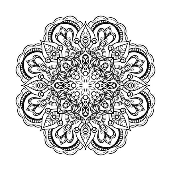 Streszczenie Czarno-białe Mandala stylu zarysu sztuki — Wektor stockowy