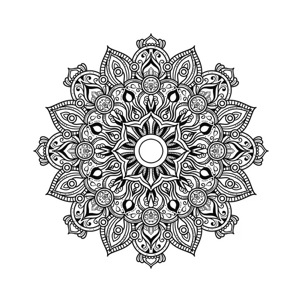 ABSTRACT BLACK AND WHITE MANDALA ART OUTLINE STYLE — Stock Vector
