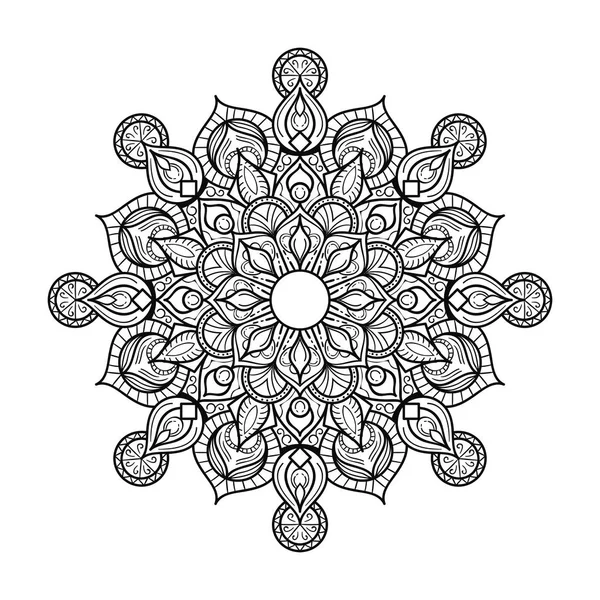 Streszczenie Czarno-białe Mandala stylu zarysu sztuki — Wektor stockowy