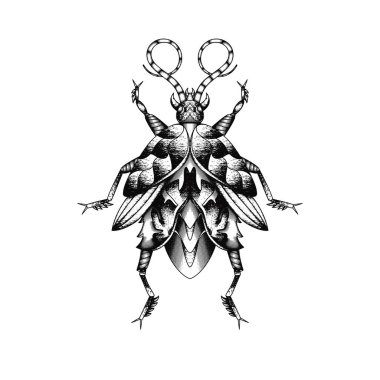 Vintage Biçimli Soyut Böcek